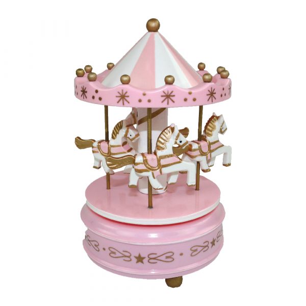 11616 Μουσικό Ξύλινο Καρουζέλ ροζ